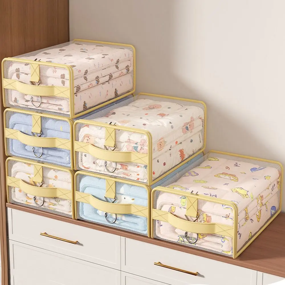 Large Capacity Dust-proof Clothing Storage Bag With Handle Moisture-proof Quilt Wardrobe Organizer PVC Saving Space