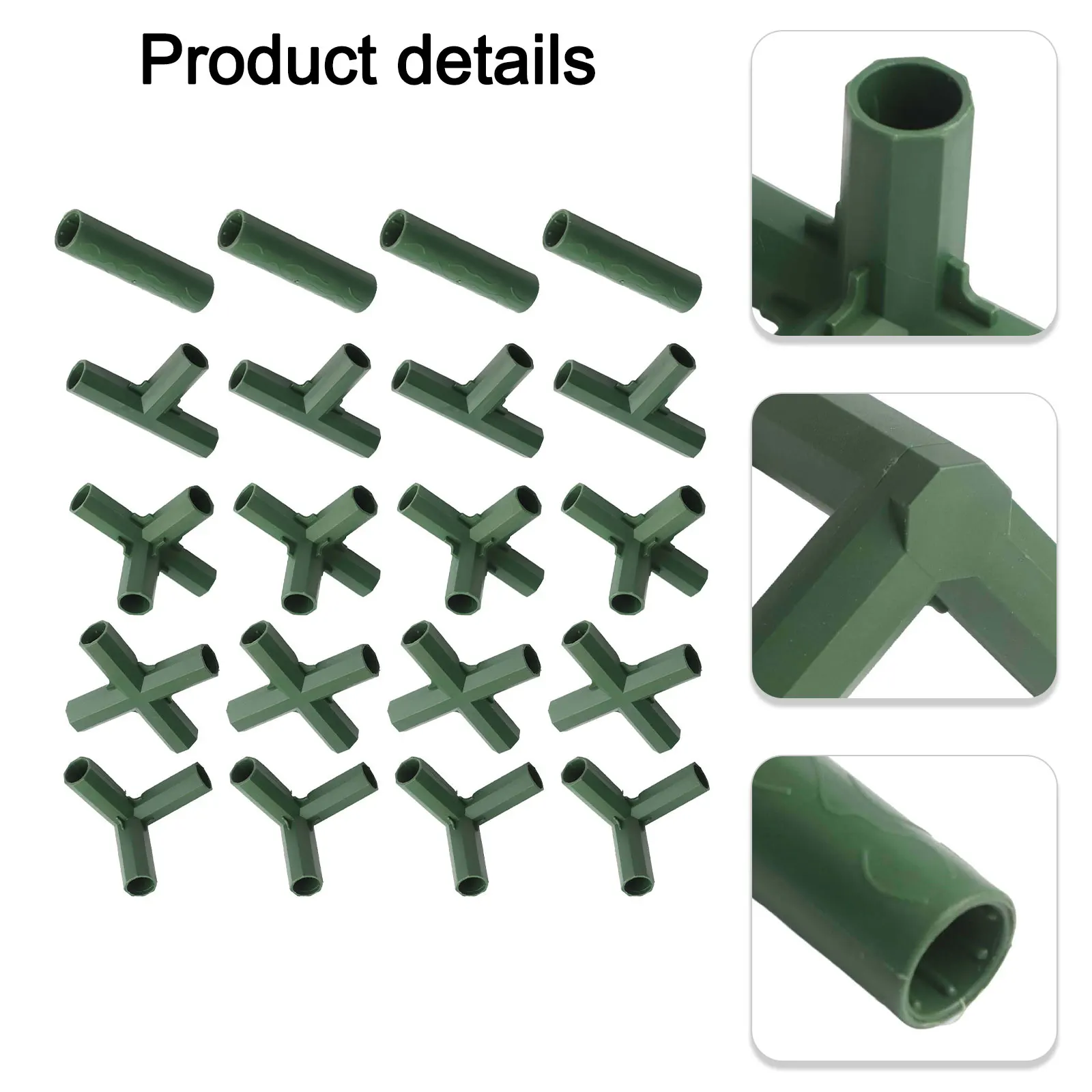 20pcs 5 Types Greenhouse Frame Connectors 16mm Plastic Joint Kit For Garden Plant Growing Structure Building Accessories