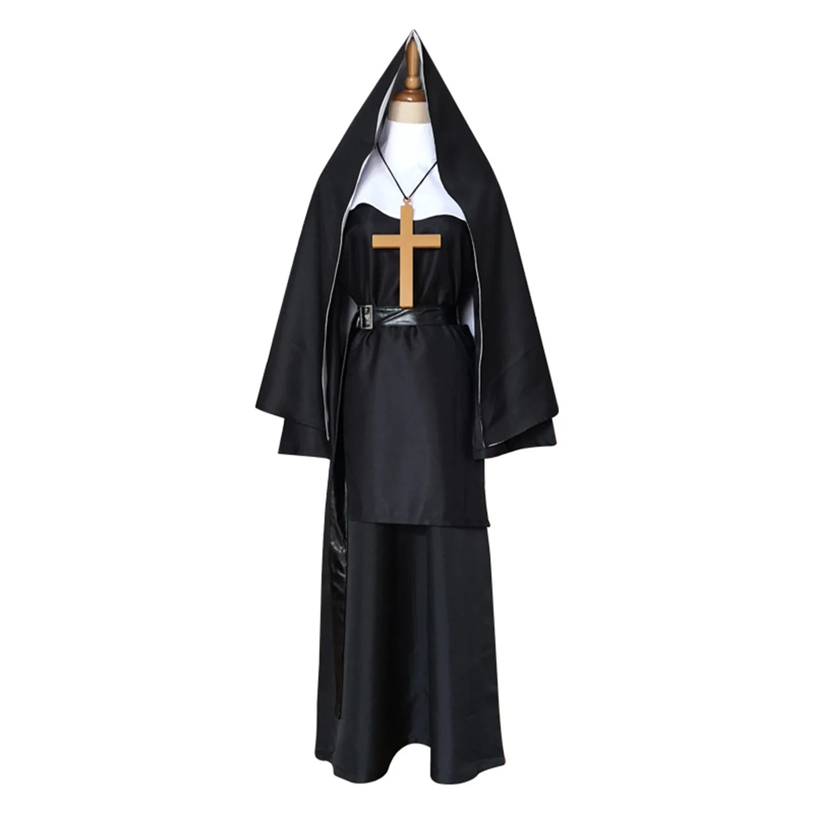 Halloween Nun Suit Costume Cosplay Films Cosplay Cross Ghost Uniform Maid Dress Costume Sister Costume Party