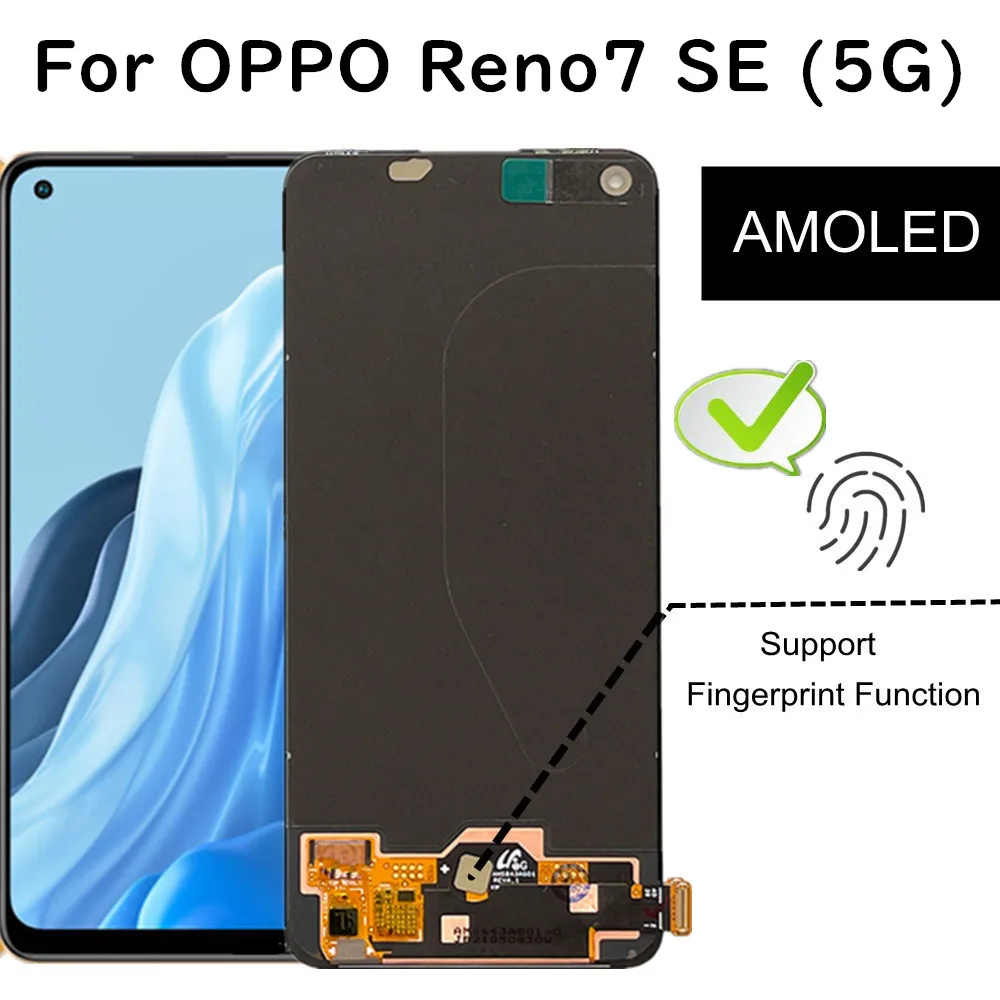 6.4  AMOLED For OPPO Reno7 SE 5G PFCM00 LCD Display Touch Screen Assembly Replacement Accessory