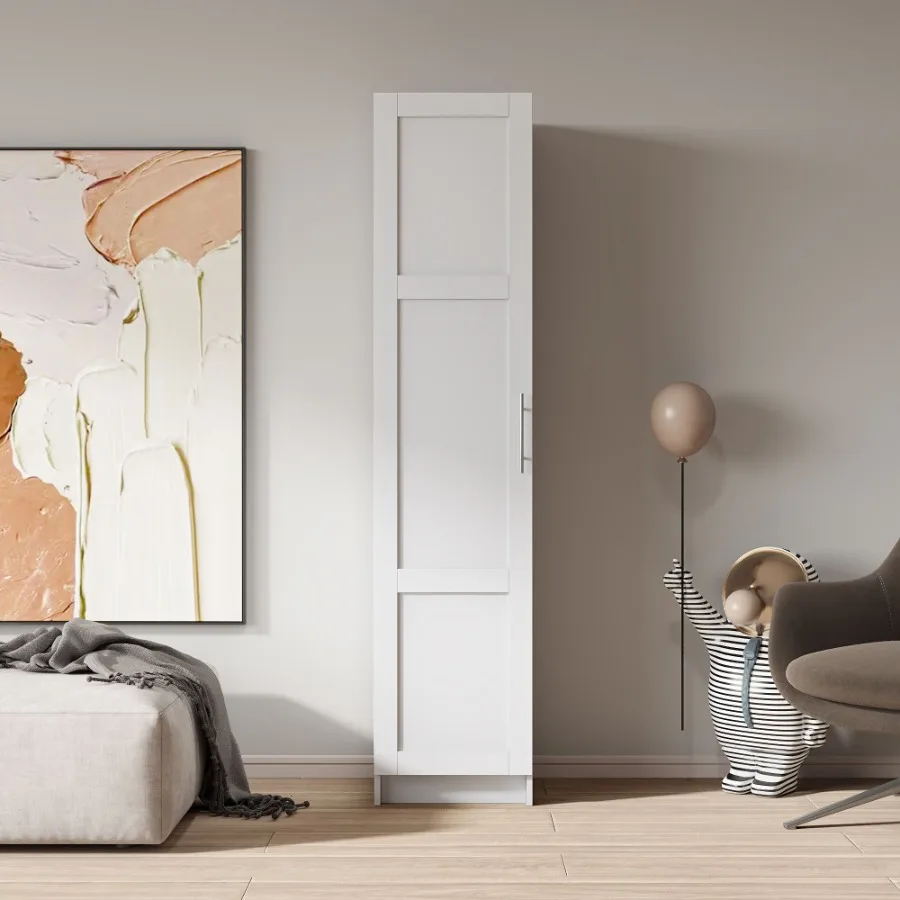 Stackable Wall Mounted Storage Cabinet 15.75 D x 15.75 W x 70.87 H White