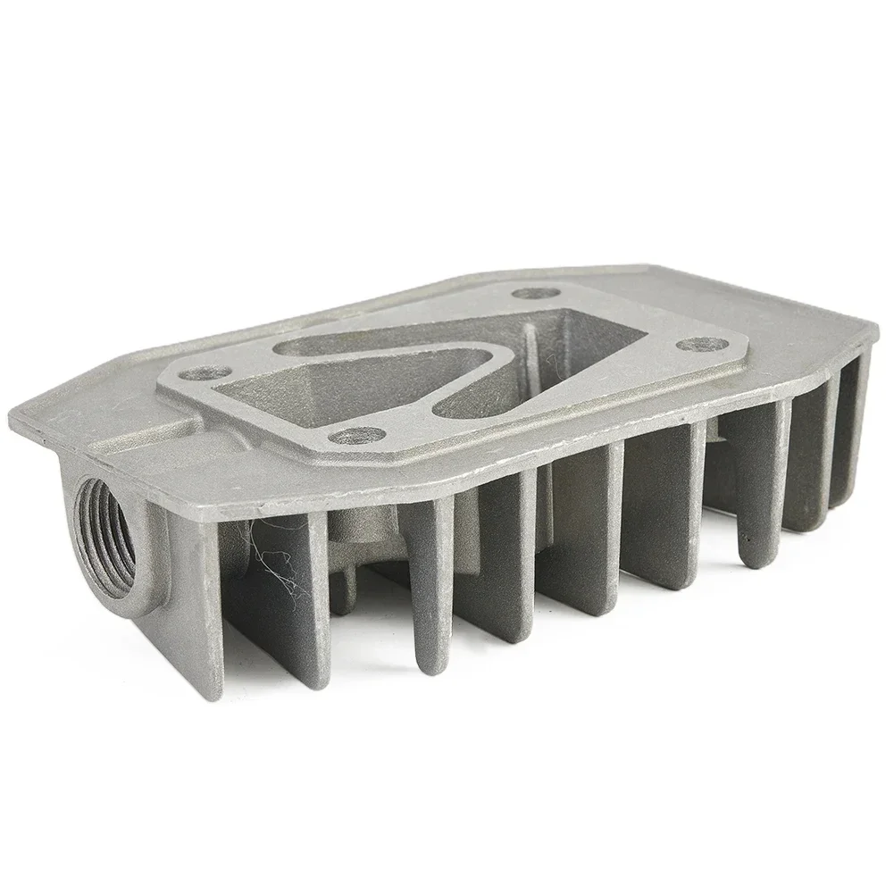 Air Compressor Parts Cylinder Head Home Cast Aluminum Grey Spare Parts Accessories Air Tools G1/2in Thread Replacement