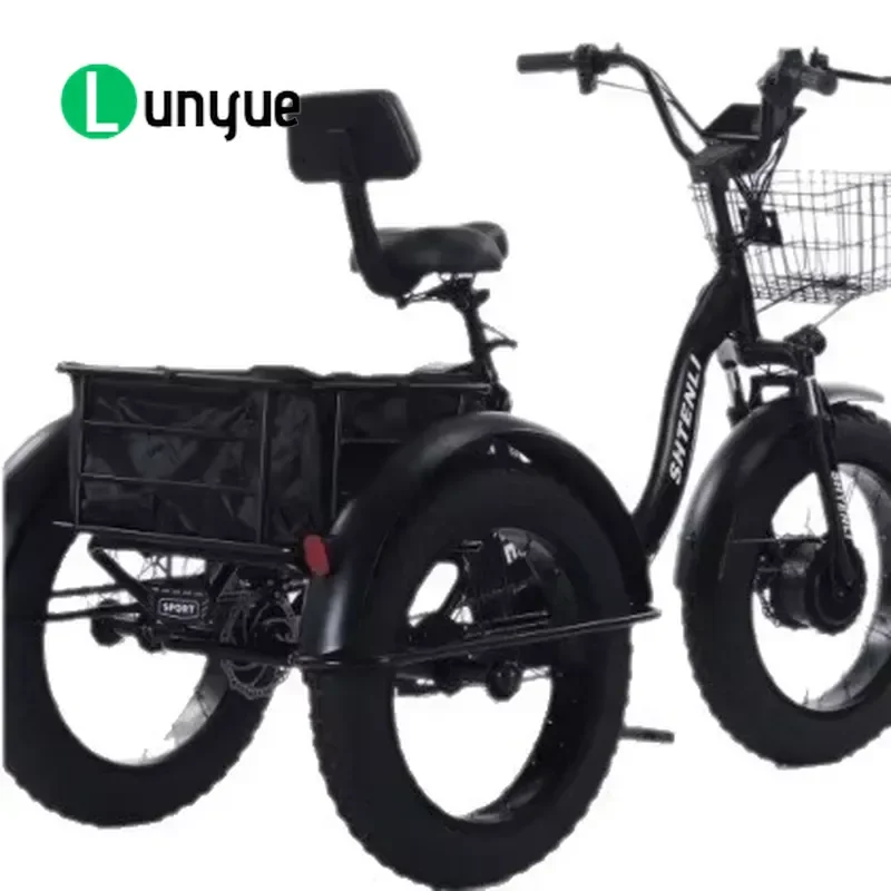 20 Inch Wide Tire Electric Tricycle 48V 500W Motor Foldable Frame With Pedal Assist For Shopping Commuting Supports Logo