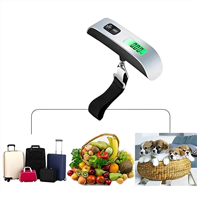 Timbangan Digital untuk Koper, Tas Perjalanan, Alat Timbang Bagasi Portabel, Timbangan Elektronik Gantung untuk Bagasi Tangan