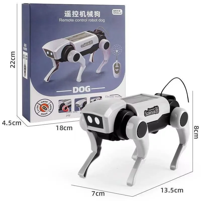 RC Robot Dog Cat Building Blocks STEM Toy DIY Assembly Science Kit with Walking Action Electronic Mechanical Model Gift