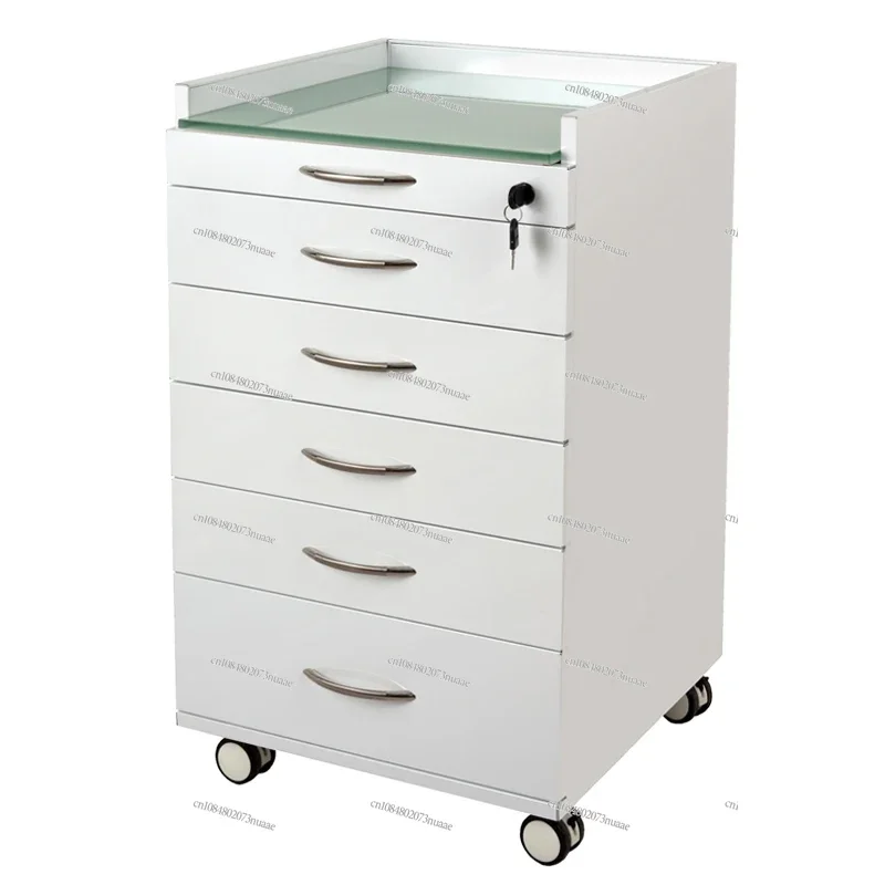 Organize Your Dental Clinic with Our Mobile Side Cabinet, Compact Storage on Wheels for Beauty and Medical Supplies