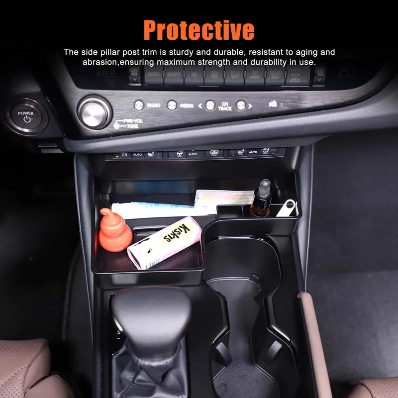 

1Pcs ABS black For Lexus ES 2022-2025+ car central control gear front storage box mobile phone tray car interior accessories