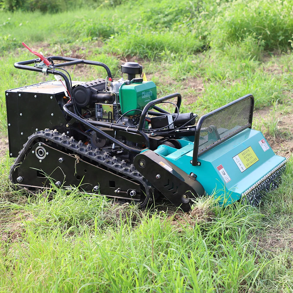 16HP L جزازة محرك الديزل روبوت صغير قاطع غاز عرض القطع 800 مللي متر/1000 مللي متر/1200 مللي متر التحكم عن بعد الزاحف جزازة العشب