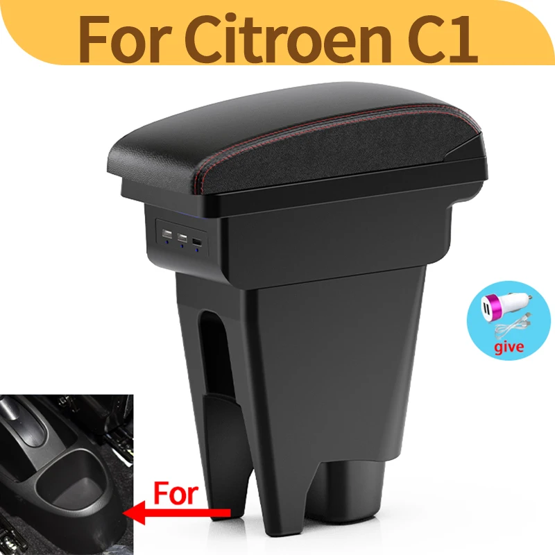 For Peugeot 107/Citroen C1/Toyota Aygo BJ/BYD F0 armrest box Interior Car Armrest Center Storage box USB Car-styling Decorat