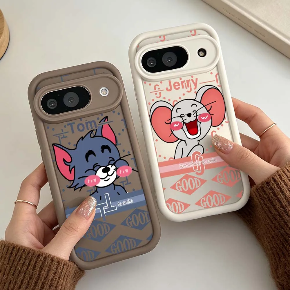 Funda de silicona suave a prueba de golpes para teléfono, diseño de Comics T-Toms J-Jerrys Dark, para Google Pixel 10 9 8A 8 7 7A Pro XL 5G Eye Ladder