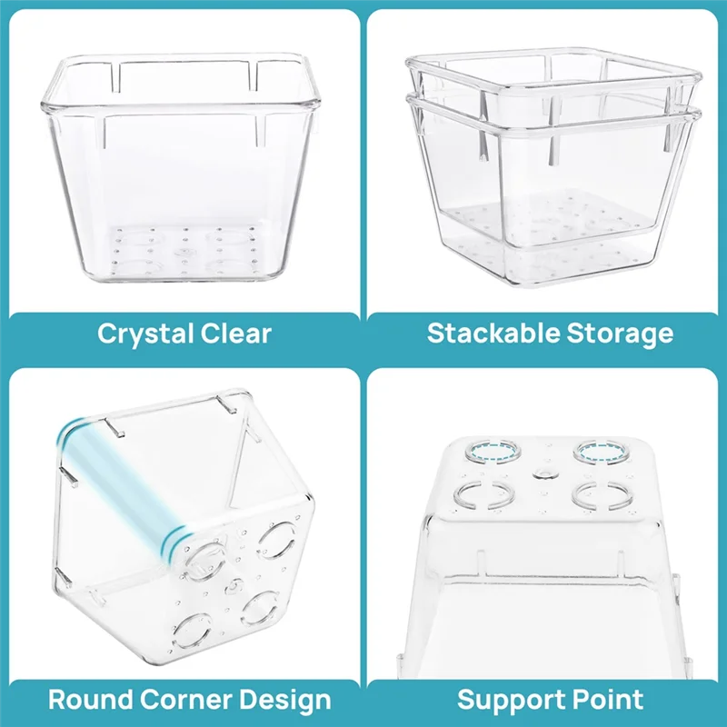 

15PCS Clear Plastic Drawer Organizer Set 4-Size Versatile Bathroom and Vanity Drawer Organizer Trays Storage Bins