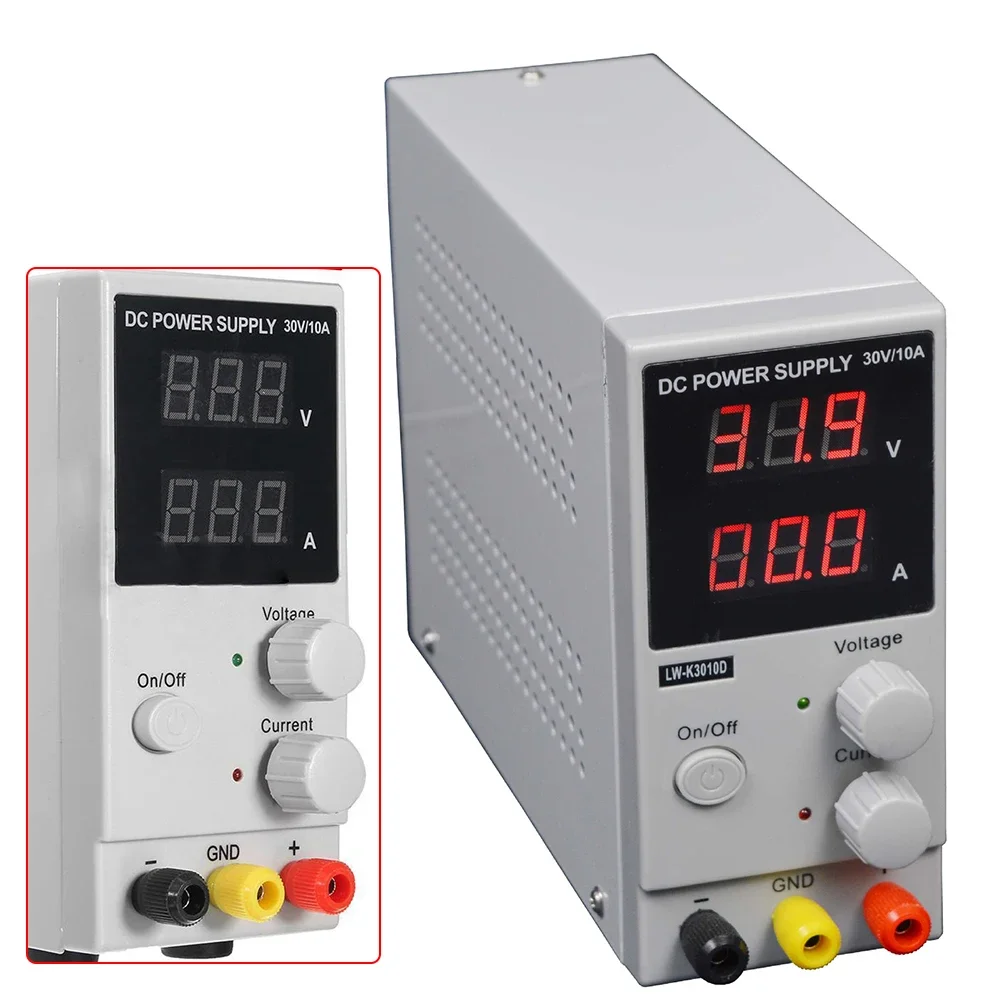 10A Switching Power, Laboratory Power Supply 30V Variable DC 50 MV Load Control W/ LED Display for Battery