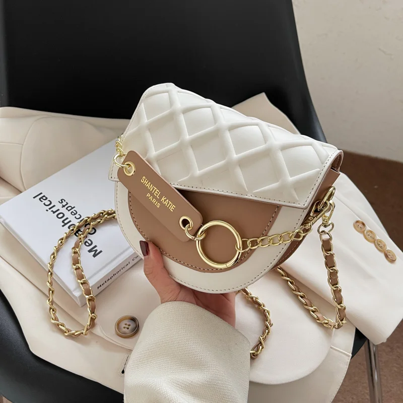 

Women's Korean Style Messenger Bag 2023 New Fashion Chain Bag Luxury PU Shoulder Bag Elegant Fashion Simple Small Square Bags