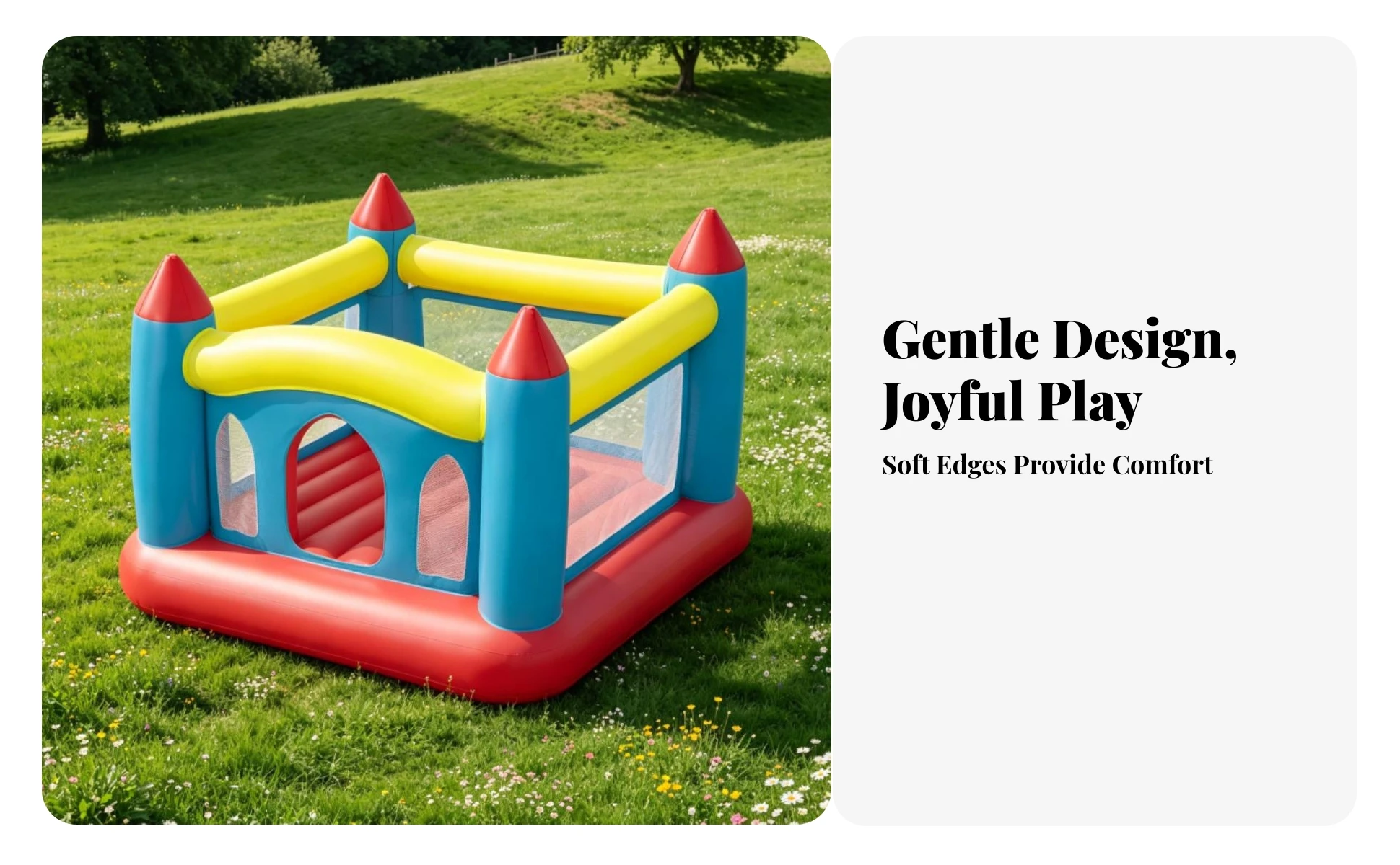 Arched Openings Inflatable Jump House Castle-Style Jump House Easy to Set up Inflatable Castle Bouncer for Children
