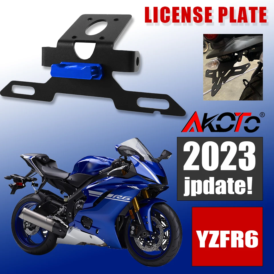 

For Yamaha YZFR6 Number Plate Motorcycle LED lamp License Number Plate Frame Holder Bracket YZF R6 YZF-R6 2017 2018 2019 2020