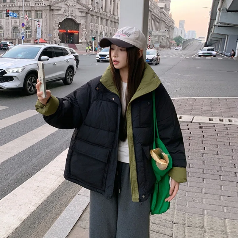 Autumn Winter Quilted Jacket Women Lightweight Parkas Warm Long Sleeve Single-breasted Coat Women\'s Clothing Trends Solid Pocket