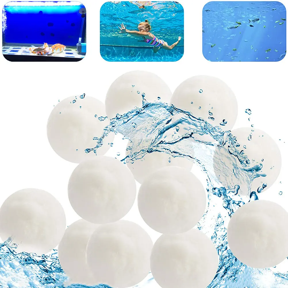 

1Pack Absorbent Fiber Filter Balls High Elasticity Fast Filtration Pool Cleaning Bath Filter Media Renewable Stable Performance