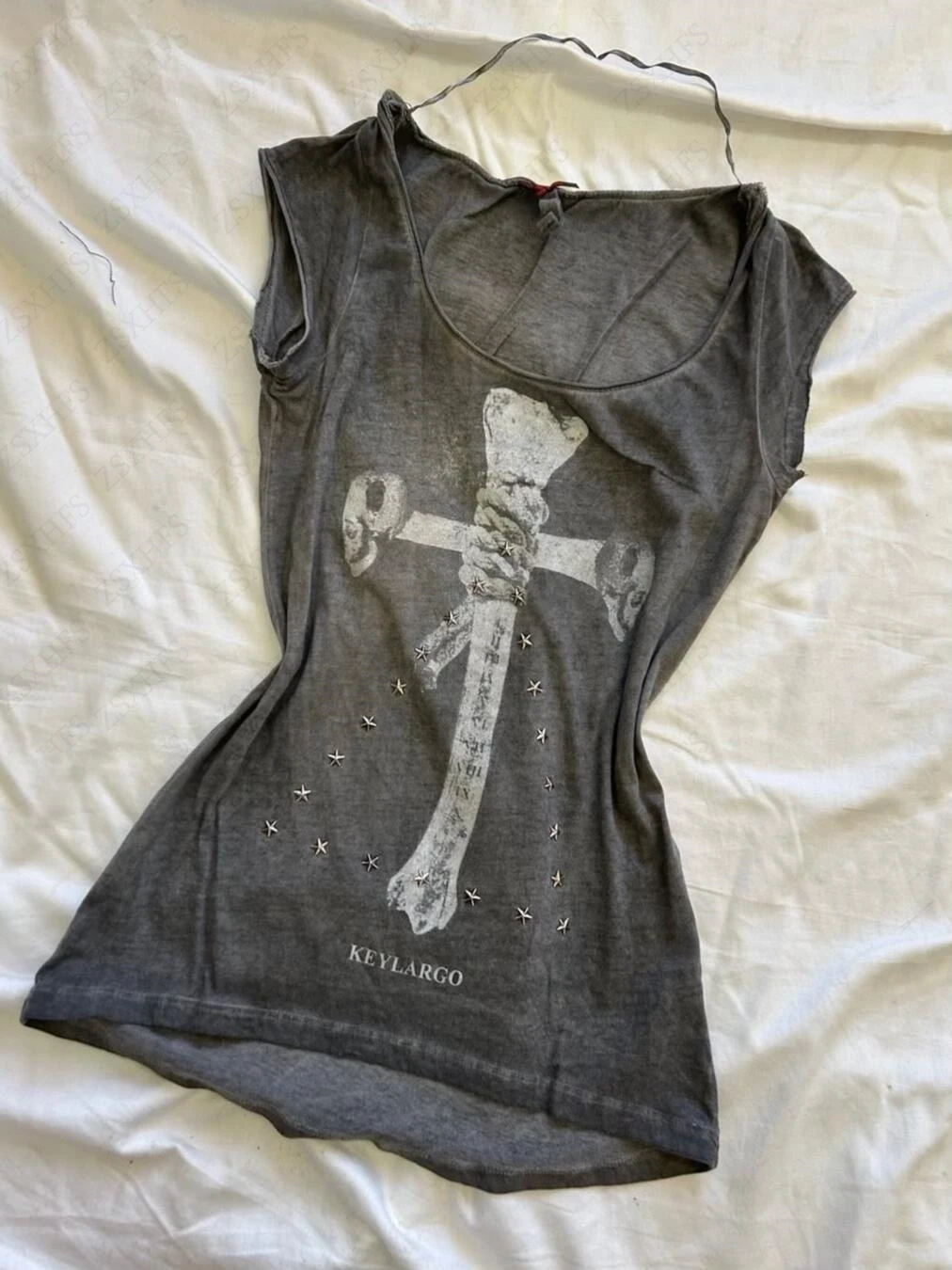 Tシャツ グランジ レディース タンクトップ ヴィンテージ服 90年代 ルーズ パンク キャミソール スカル ストリートウェア ヒップホップ Tシャツ コルセット レディース Y2K クロップトップ