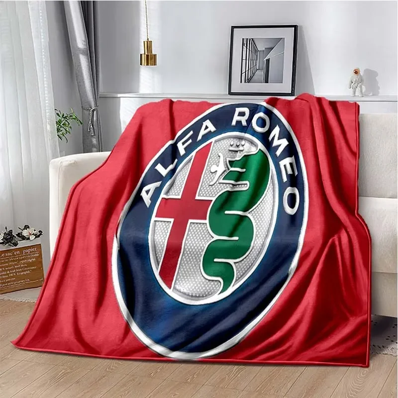 Fashionable sports car logo A-Alfa-Romeo-o plush blanket throw warm gift blanket sofa bed decoration portable blanket