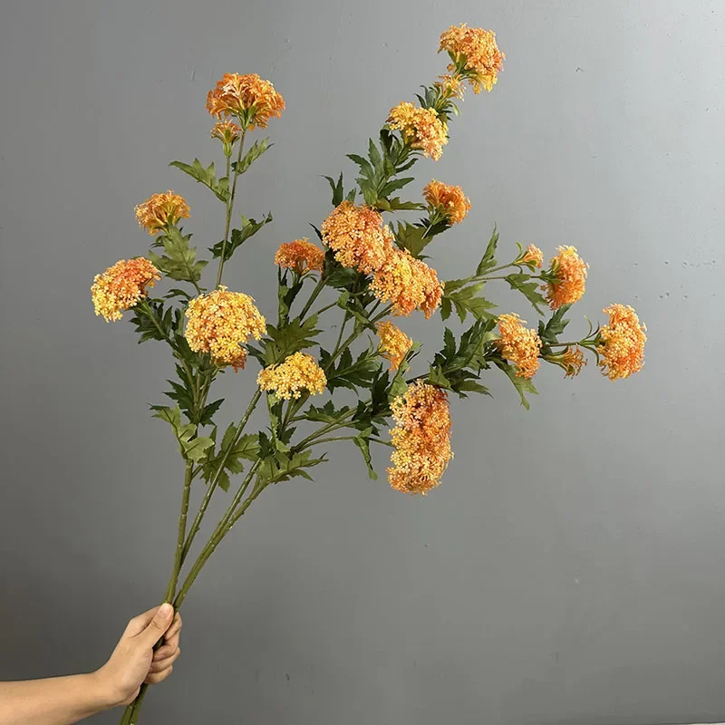 4/5 Stück Kunststoff-Schneeball-Simulationsblumen für die Heimdekoration, Café-Dekoration, künstlicher 6-köpfiger Holzhortensienzweig, Kunstblume – Detail 6