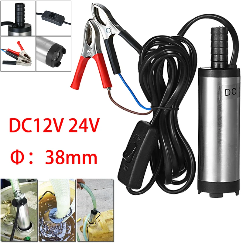 

Portable DC 12V/24V Electric Diesel Household Filter Pump 38mm Oil Pump for Diesel Fuel Transfer Pump Refueling