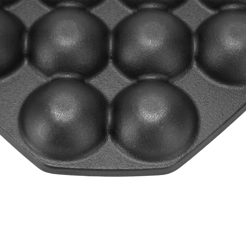 Cast Iron Egg Puff Frying Pan Non-Stick Even Heat Distribution Takoyaki Pan Sturdy Heat-Resistant Handle Octopus Meatball Grill