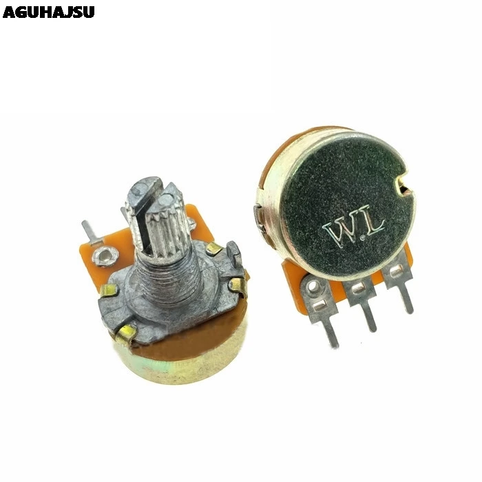 5pcs WH148 B1K B2K B5K B10K B20K B50K B100K B500K 3Pin 15mm Shaft Amplifier Dual Stereo Potentiometer 1K 2K 5K 10K 50K 100K 500K