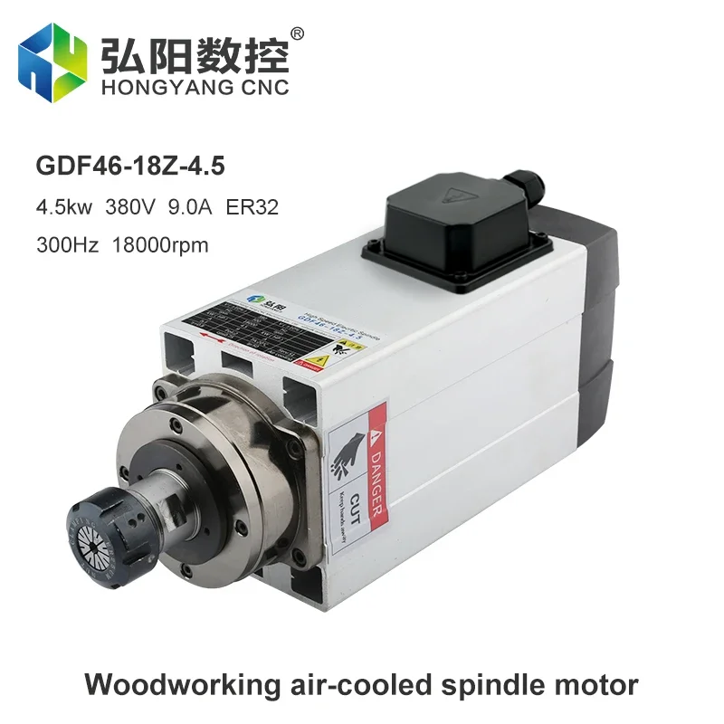 CNC Spindle Motor 4.5kw Air-Cooled Spindle Motor 380V 220V 18000rpm Chuck Nut ER25 For CNC Milling Machine Router Machine Tool
