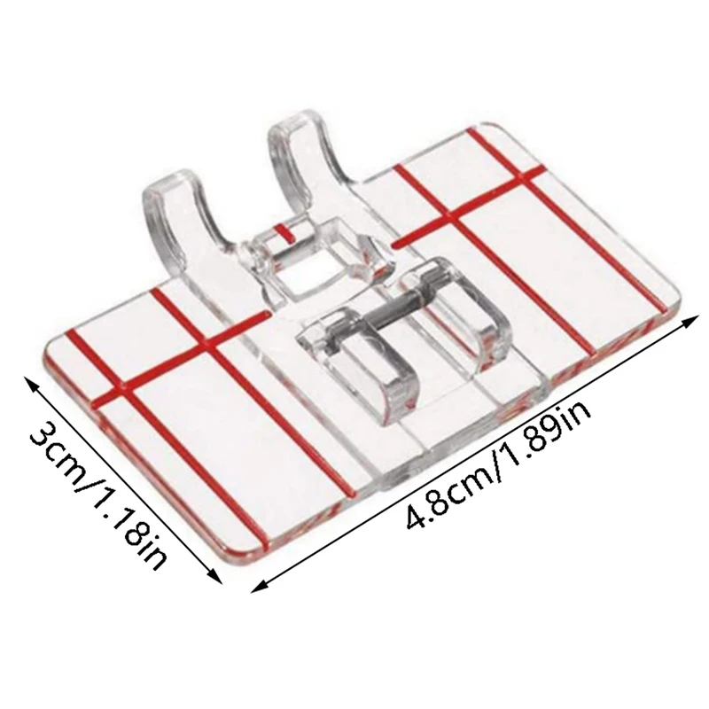 Strumento per punto parallelo in plastica trasparente piedino per piedino guida per bordi accessori per macchine da cucire domestiche