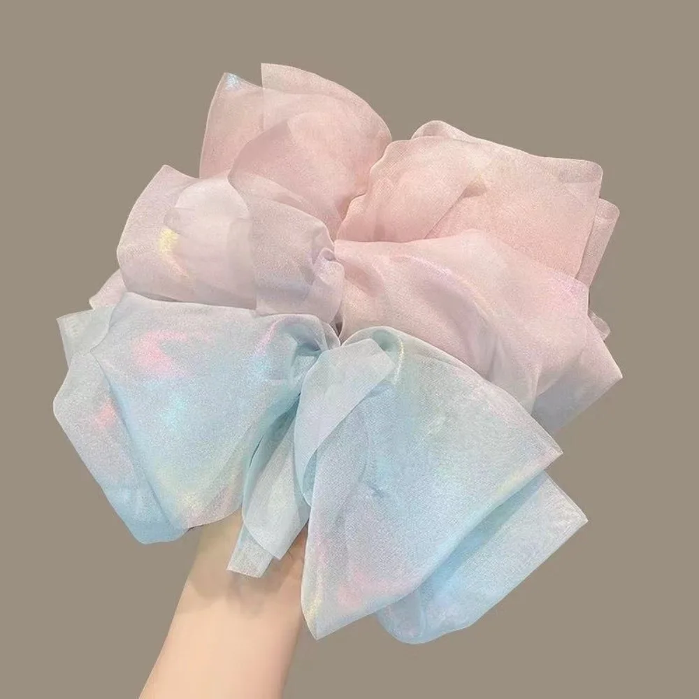 

Fashion Elegant Hair Bows Solid Color Large Bowknot Hairpins Chiffon Shimmering Mesh Bow Hairpin for Girl Women