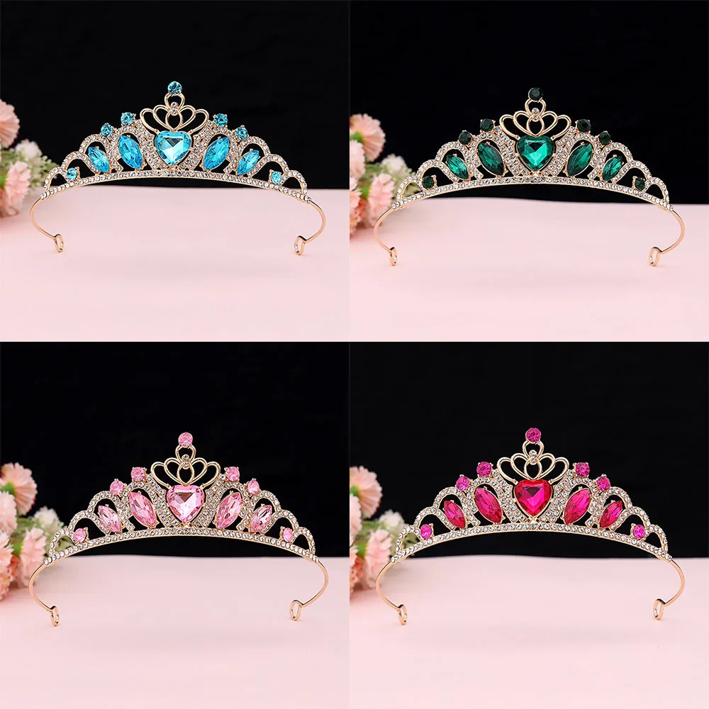 

Children's Crown Hair Accessories Princess Girls' Crown Crystal Headbands Ballet Performance Crown Children's Birthday Hair Acce