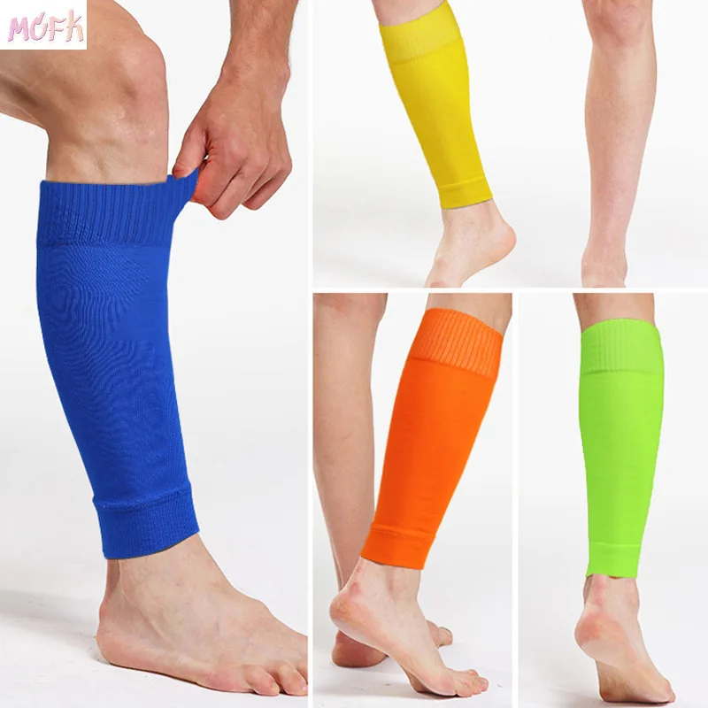 1 Pair Adults Men Kids Leg Warmers Rugby Football Sports Socks Plus Size Soccer Shin Guard Calf Sleeves Elastic Leg Cover