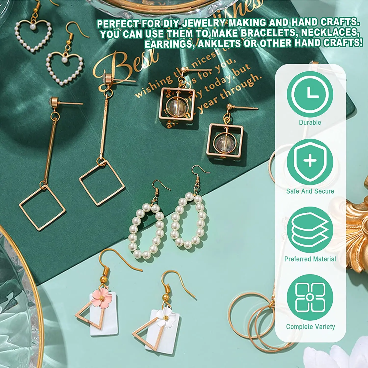 20Pcs Stainless Steel Geometric Hollow Frame Bezels Tray Pendants For DIY Earring Necklace Jewelry Making Findings Accessories