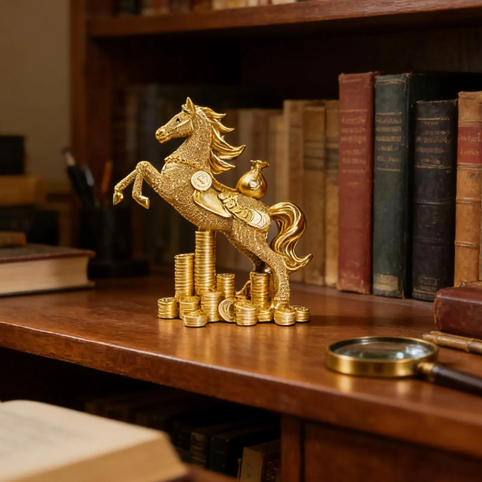 2026 Horse Year Statue 2026 Traditional Keepsake Resin Horse Desk Statue for Cabinet Dining Table Bedroom Nightstand Family