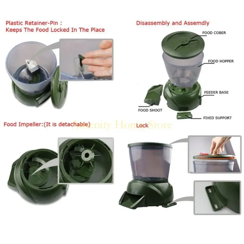 F26C Aquarium Auto Auto Feeder Officer Foiser Dofenser for Flake