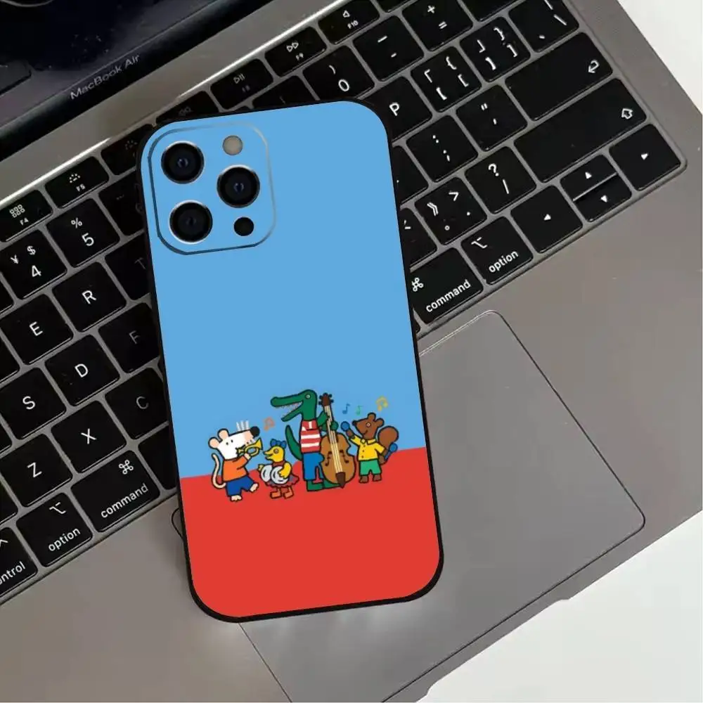 Mouse Playful Universe Phone Case For iPhone 17,16,15,14,13,12,11 Plus,Pro Max,XS,Soft Silicone Black Cover