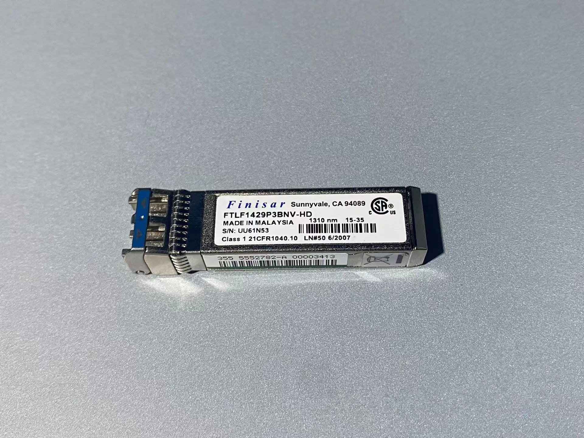 

FTLF1429P3BNV-HD Finisar 16G Fiber Module Sfp 5552782-A Hitachi Storage HDS/16gb 1310nm 10km Single Mode Optical Fiber