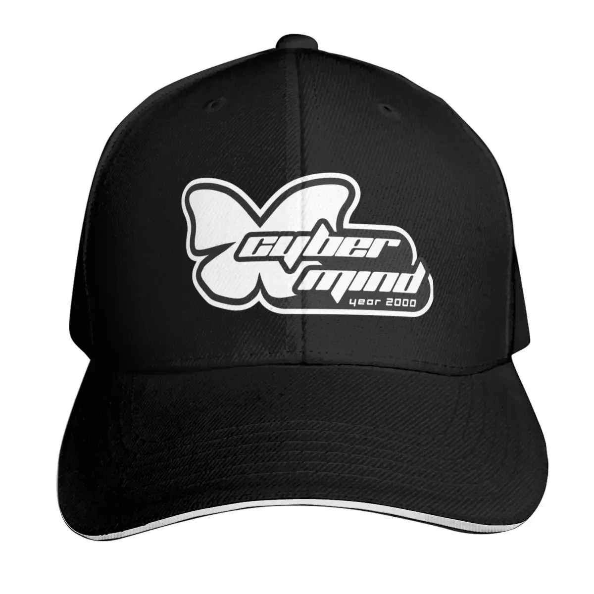 CYBER MIND : YEAR 2000 logo (blacK) Baseball Cap Casual Daily Wear Quick Dry Performance Cotton Twill Breathable