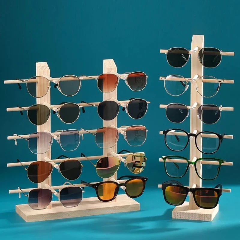 Image of Abnehmbarer Massivholz-Brillenständer Hölzerner Display-Organizer für Brillen und Schmuck