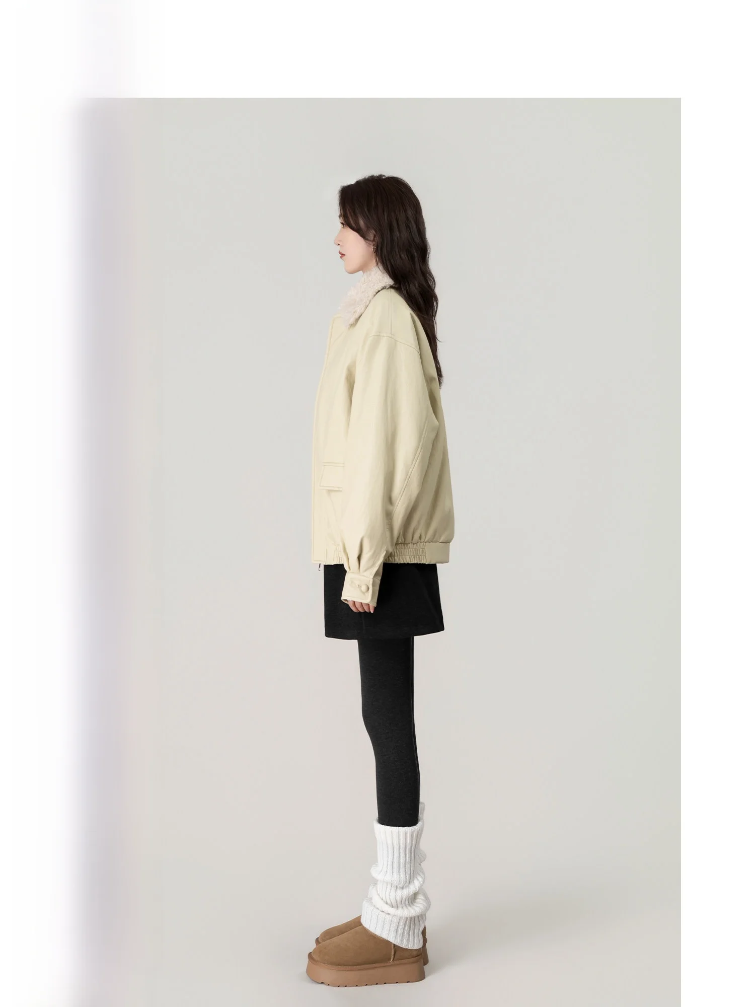 

Женская зимняя корейская куртка-пуховик с волнистым эффектом, утепленная, с меховым воротником, из кожи, премиум-класса, очень теплая