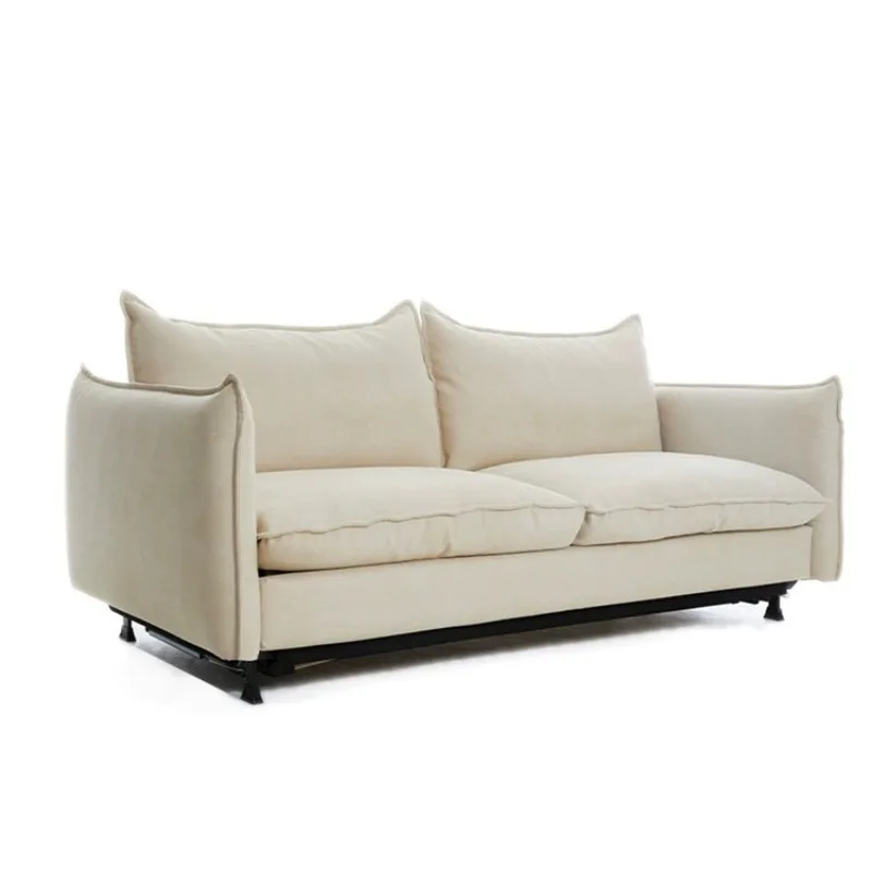 

Cream wind small apartment study balcony technology cloth flip folding pull march integrated sofa bed