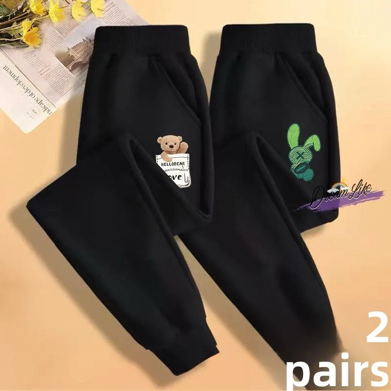 

plus Size Boys Sports Pants Loose Fit Kids Trousers Big Kids plus Size Stretchy Comfortable Long Pants Thickened Autumn Wear
