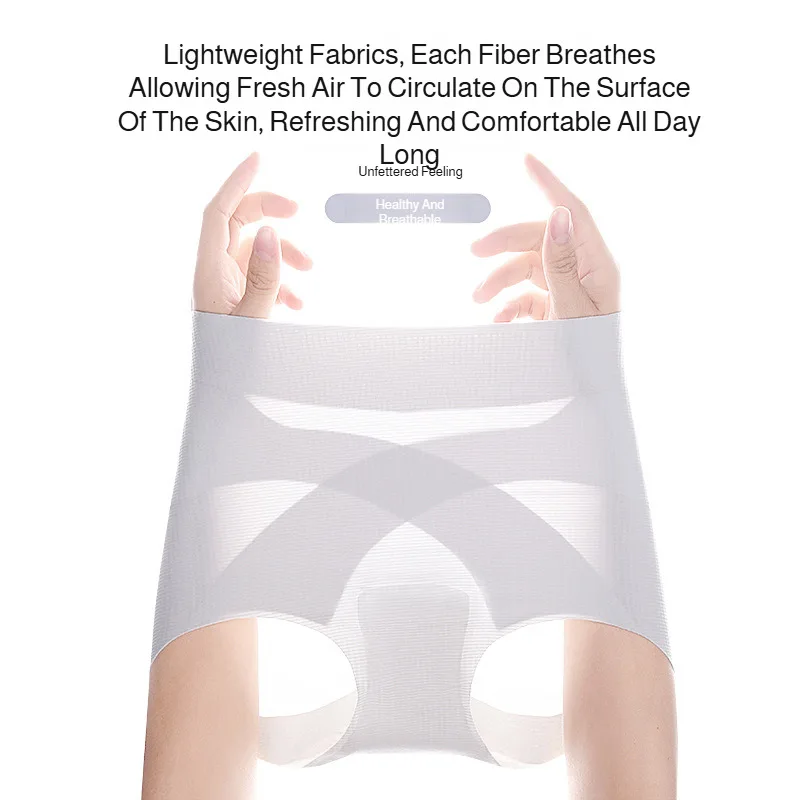 ชุดชั้นในสตรีเนื้อนุ่มระบายอากาศได้ดี ทรงกระชับเอวสูง ผ้าไหมน้ำแข็ง 10A ต้านเชื้อแบคทีเรีย บริเวณเป้าผ้าไหม เหมาะสำหรับสวมใส่ทุกวัน/นอนหลับ