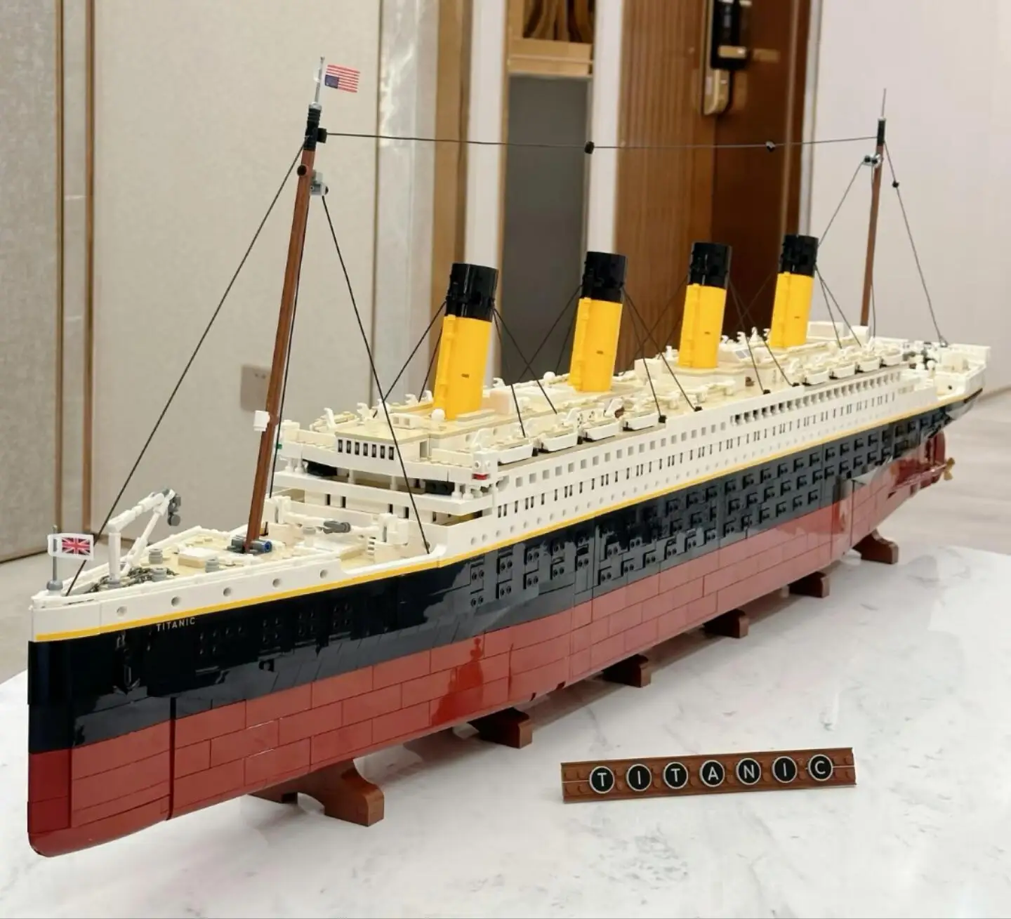 Compatible con 10294 Titanic, barco de crucero grande, barco de vapor, montaje de decoración del hogar, modelo de 9090 Uds., juguetes para niños, regalos