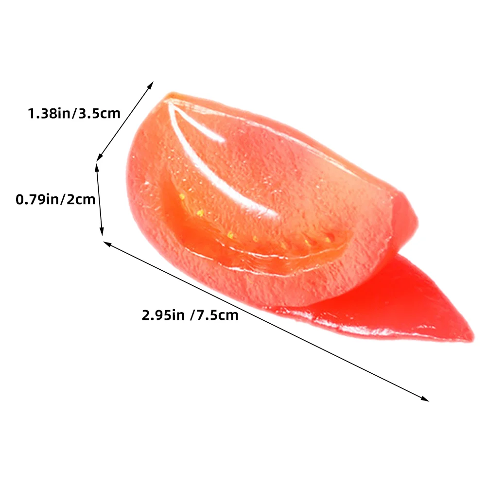 4 Pcs Simulated Tomato Vegetable Decorations Model Lifelike Fake Slice Pvc Models Simulation