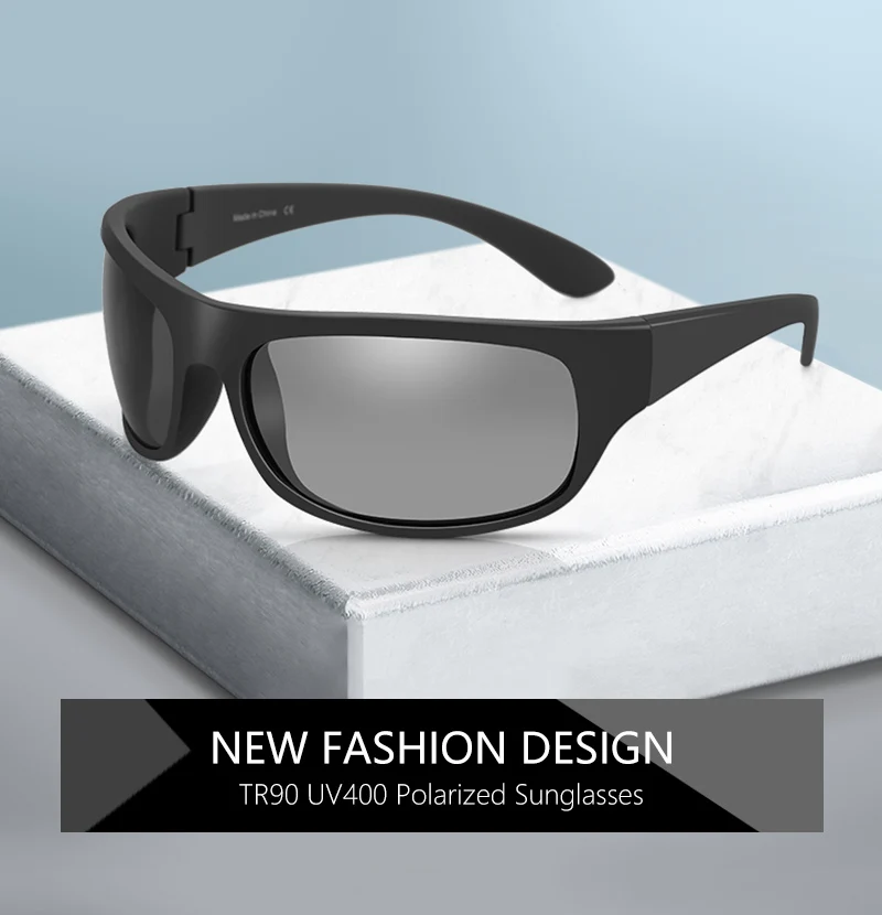 AIR EIGHT Wrap‑Around Full‑Frame Polarized Sunglasses For Men Women UV400 Anti‑Glare Driving Sport Eyewear