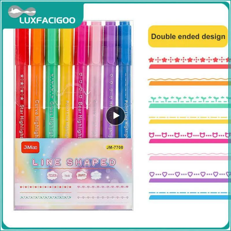 

Двусторонняя ручка Экологически чистый материал Красочная флуоресцентная ручка Дизайн с двойной головкой Многофункциональный