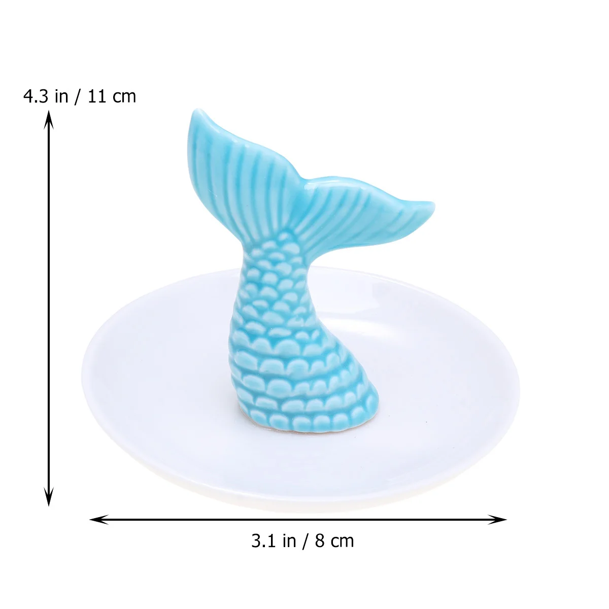 

Ceramic Jewelry Tray Mermaid Tail Design Decorative Ring Necklace Dish Organizer Jewelry Storage Dish for Home Use