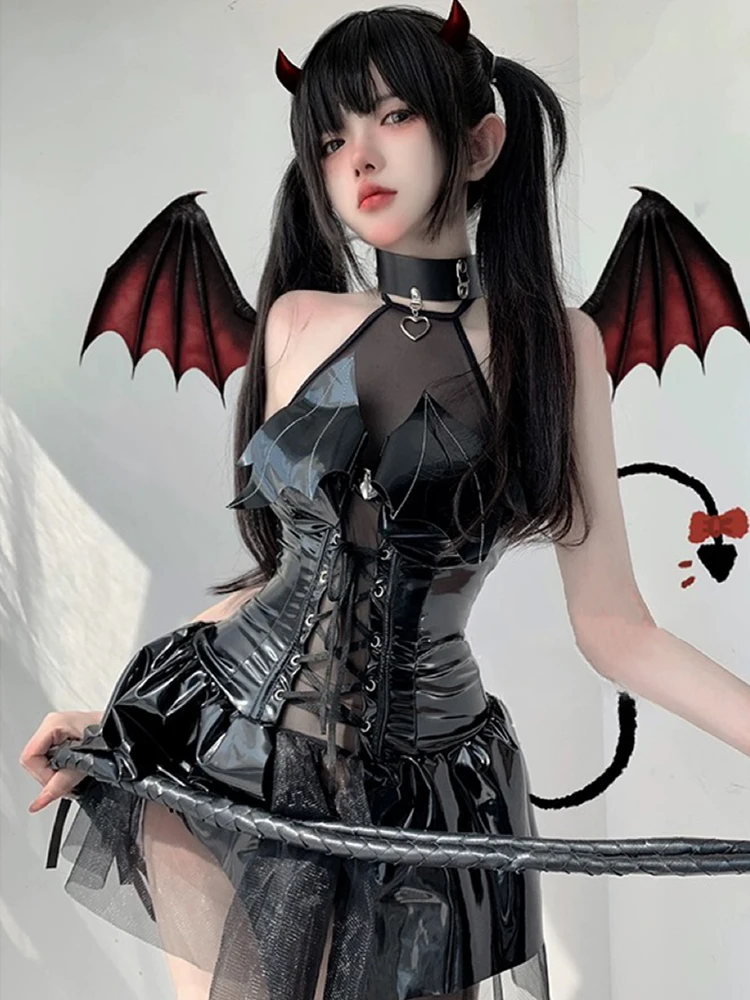 Cosplay Dark Witch Sleeveless Christmas Costumes Demon Game Dress Vampire Sexy Lingerie Uniform Halloween Costumes For Women