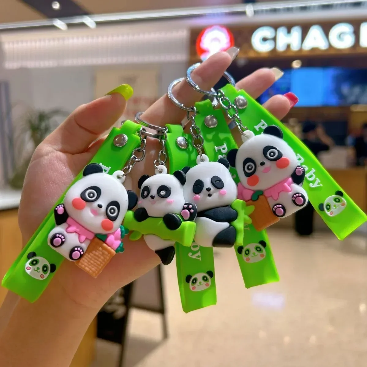 

Праздничный подарок для пары, милый силиконовый брелок с бамбуковой пандой, брелок с забавными животными на Рождество, День святого Валентина